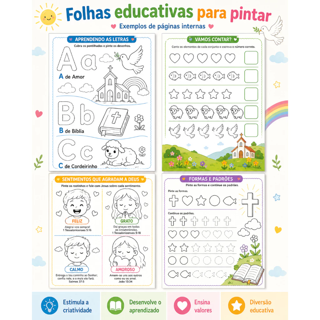 Livro de Colorir - Colorindo com Jesus