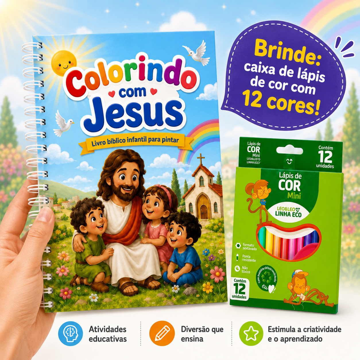Livro de Colorir - Colorindo com Jesus